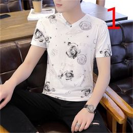 Short-sleeved t-shirt men's tide brand personality fashion summer Korean version of the self-cultivation 210420