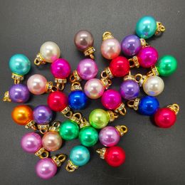 -Fai da te 16 pz 10mm mini colore acrilico perla perle perline perline orecchini di fascino ornamenti ornamenti