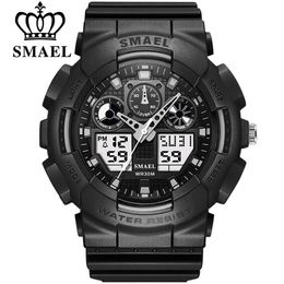 SMAEL Fashion Watch Men Waterproof LED Sport Military Watch Shock Resistant Mens Analog Quartz Digital Watches Relogio Masculino X0524