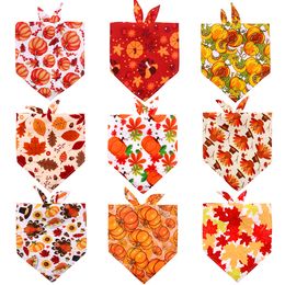 Dog Apparel Thanksgiving Cats Dogs Bandana Triangle Bibs Scarf Accessories with Festival Element for Small Large Pets KDJK2109