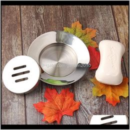 Dishes Stainless Steel Dish Tray Draining Round Soap Box Holder For Shower Bathroom Kitchen Wholesale Wb3203 Dalsa Ngmzo