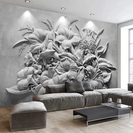 Custom Photo Home Decor 3D Embossed Flower Bedroom Living Room Sofa TV Background Wall Mural Wallpaper Waterproof