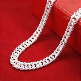 sterling wholesale UK - 925 Sterling Silver Chains Whip Sideways Fashion SilverJewelry Necklace Chain Men Jewelery Boyfriend Gift Valentine's Day Gifts 1231 B3