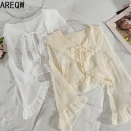 0129 Small Fresh Fairy Chiffon Shirt Sun Protection Clothing Cardigan Women Summer with Suspender Outer Shawl Thin Section 210507