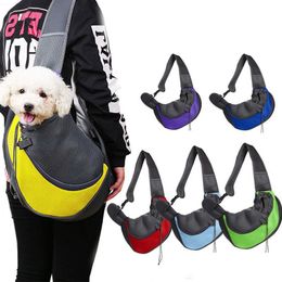 Crossbody Pet Backpack Dogs Carrier Mesh Breathable Outdoor Travel Bags Portable Cat And Dog Shoulder Bag 6 Colors