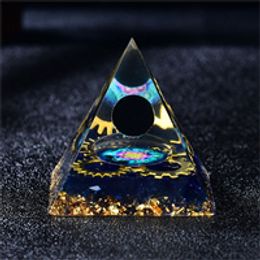 Orgone Pyramid Obsidian Quartz Sphere Chakra Gear Shape Energy Magic Vision Orgonite DIY Chakra Healing Crystal Home Decoration