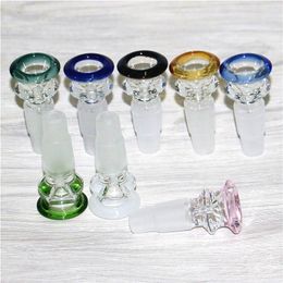 Glass Bowl 14mm 18mm Male Joint Colored Smoking Bong Bowls for Bongs Hookahs Water Pipes Dab Oil Rigs