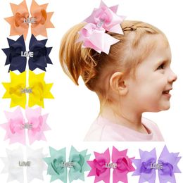 Hair Bows Alligator Clips Hairpin For Baby Girls Children Ribbon Bowknot Hairwear Barrettes Cute Pure Color Accessories HC156