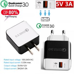 Good quality QC 3.0 Fast Wall Charger USB Quick Charge Travel Power Adapter US EU Plug Mobile phone charger
