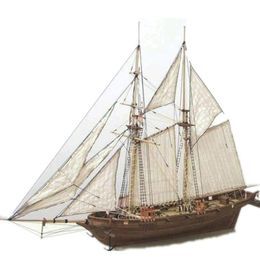 Decorative Objects & Figurines Diy Wooden Sailboat Assembly Model Halcon Sailing Boats Kit Toys Children Gift