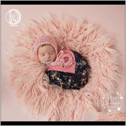 Swaddling Nursery Bedding Baby Kids Maternity Drop Delivery 2021 Donjudy Round 60Cm Born Infant Blanket Fake Fur Rug Blankets Pography Backgr
