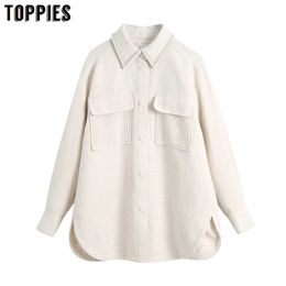 Toppies Woman Jacket Spring k Beaded Sweet Coats Tops Blouse Design Women Coat 210412