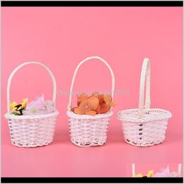 1Pcs Mini Handwoven Plastic Weaving Storage Baskets Fabric Flower Basket Fruit Rattan Cosmetics Picnic Bags Sbfqb Pvimo