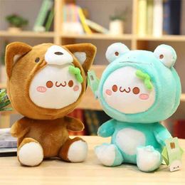 25-55cm Creative Kawaii Rabbit Dumpling Toys Stuffed Lovely Animal Plush Doll for Kids Children Soft Pillow Nice Gifts Girls 210728