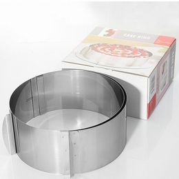 Baking & Pastry Tools 16-20cm Stainless Steel Round Circle Cookie Fondant Cake Mould Cutter Mould Adjustable Decorating Tool