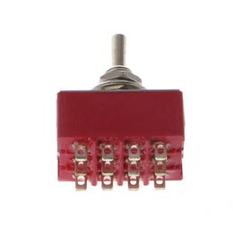 2022 toggle switch position Smart Home Control AC 250V / 2A 125V / 5A 12-Pin auf / auf 2 Position 4PDT Mini-Kippschalter rot 649e