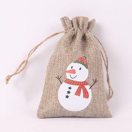 large christmas bags wholesale UK - Christmas Decorations Year 2022 Large Stocking Bags Linen Santa Sacks Gift Bag Claus Present Storage Drawstring Pocket