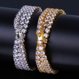 2.5-10mm All Size Iced Out Cubic Zircon 1 Row Tennis Chain Necklaces Hip Hop Jewellery Gold Silver Colour Men CZ Necklace