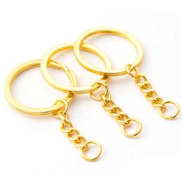 25mm 30mm Metal Gold Plated Key Rings Holder Keychains Fit Handmade Toy Pendant Jewellery Fashion Accessories