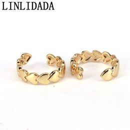 10Pcs Trendy 2021 Colour Simple Heart Shape Finger Rings For Women Party Wedding Gold Jewellery Resizable