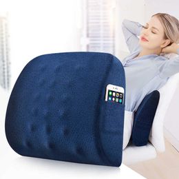 Orthopedic Pillow Car Cushion Massage Memory Foam Under The Back for Chairs Large Back Relief Slow Rebound Health Care Cushion 210611