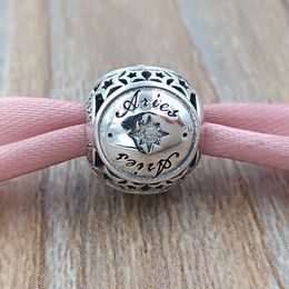 AnnaJewel Aries Star Sign Charm 925 Sterling Silver Beads Fits European Pandora Style Jewellery Bracelets & Necklace 791936 The Signs of the Zodiac