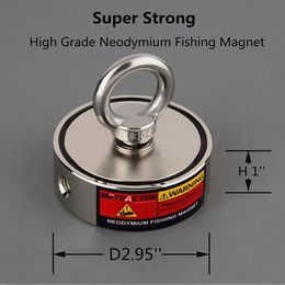 Doulbe sided Strong Neodymium Round Magnet Set 500KG Combined Fishing Detecting Metal Outdoor Underwater Adventure