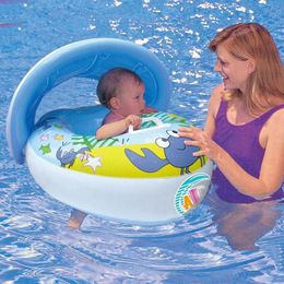 Life Vest & Buoy Floating Inflatable Swim Ring Safety Bady Swimming Tube Detachable Sunshade Baby Rin