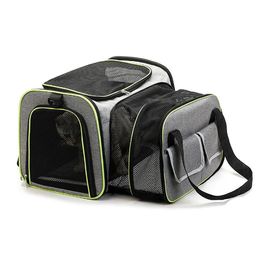 Dog Car Seat Covers Carrier For Cat Pet Airline Approved Expandable Foldable Soft Reflective Tapes Travel Bag