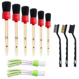 11 Pcs Auto Detailing Brush Set for Cleaning Wheels Interior Exterior Leather Including Premium Detail Air Conditioner car cleaner214r