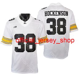 NCAA College IOWA Hawkeyes Football Jersey T.J. Hockenson Black White Size S-3XL All Stitched Embroidery