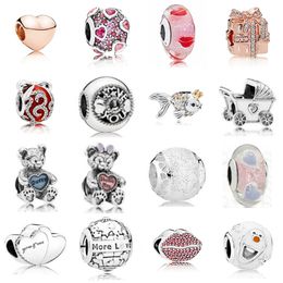 NEW 2021 100% 925 Sterling Silver Little Bear Love Jewel Snowball charm Fit DIY Original Bracelet Fshion Jewelry Gift