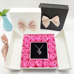 valentines day favors UK - Rose Flower Jewelry Gift Box Christmas Valentines Day Mothers Birthday Party For Mom Girlfriend Gifts Favor