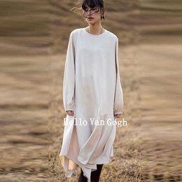 Vanovich primavera cor sólida moda casaul temperamento manga longa rodada colarinho estilo coreano roupas 210615