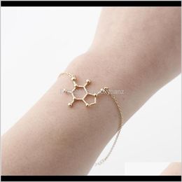 Charm Drop Delivery 2021 5Pcs Coffee Dopamine Molecule Chemical Molecules Bracelet Science Structure Chemistry Molecular Bracelets For Nurse