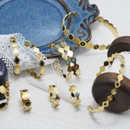 Bangle Fashion European Vintage Enamel Titanium Steel Bracelet & Women Minority Designed Ethnic Bangles For Jewelry YC-04
