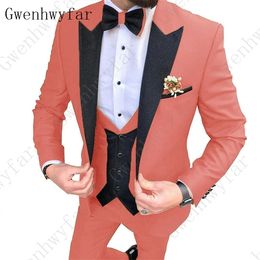 Latest Coat Pant Designs Tuxedos Pink blue Green Purple Men Suits for Wedding Groom Prom Costume Homme Jacket Vest Pants X0608