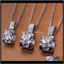 Necklaces & Pendants Drop Delivery 2021 Unique Cow Pendant Fashion Jewellery 8Mm Round Cut Moissanite Diamond Party Women Wedding Clavicle Neck