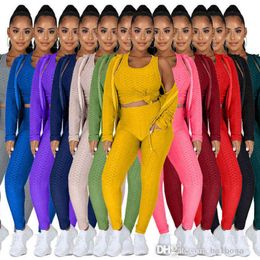 Plus Size S-4XL Clothing Women Tracksuits Sport Suit All And Winter Hooded Zipper Sweater Yoga Pants Sports Three Piece Set + Vest