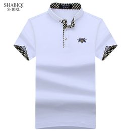SHABIQI Brand Polo Shirt Men Embroidery POLO Shirts Cotton Short Sleeve Shirt Polo Casual Stand Collar Male Polos Mens 5XL 220312