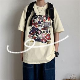 Summer short-sleeved T-shirt men's trend camouflage Korean students loose 210420