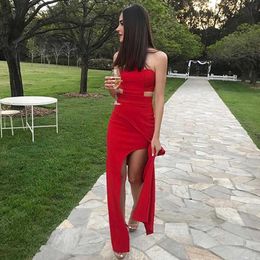 Ocstrade Maxi Red Bandage Dress Women Summer Halter Backless Sexy Long Bodycon Evening Party Club 210527