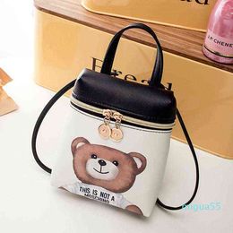 Shoulder Bag 's Handbag Casual Cartoon Female Messenger Cute Crossbody Fashion Leather Mini Bear Mobile Phone Bag