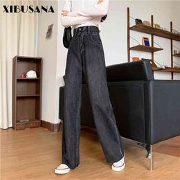 High Waist Casual Jeans Women Wide Leg Denim Pants Spirng Autumn Female Loose Straight Trouses Plus Size 4XL Mujer 210423