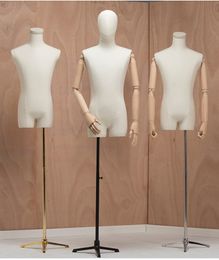 Fashion Male Model Half Length Men's Suit Display Rack Mannequin Fabric