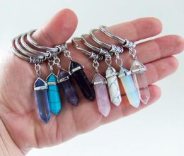 Natural Stone Keychain Keyring Fashion Car Keyholder Handbag Hangs Boho Jewellery for Men Women Wholesale