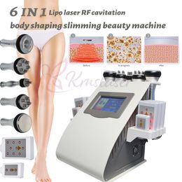 40Khz Cavitation 6 IN 1 Ultrasonic Vacuum RF Slimming Machine Radio Frequency Skin Tightening Lipo Laser Fat Loss Beauty Equipment