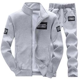 Tracksuit Men Brand Clothing Sweat Homme Slim Fleece Men's Sportswear Hoodie Men Sweatshirt Moletons Masculino Asian Size 211103