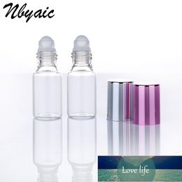 wholesale glass roller bottles UK - 6pcs Clear Glass Essential Oil Roller Bottles with Aromatherapy Perfumes Lip On 5ml 10ml