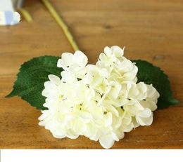 2021 High Quality Real touch Silk Hydrangea Big Flower 7.5" Silk White Wedding Flower Bouquet for Wedding Centerpieces Home